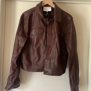 Burgundy frame leather jacket size xl